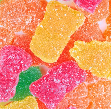 çok renkli meyve jöle