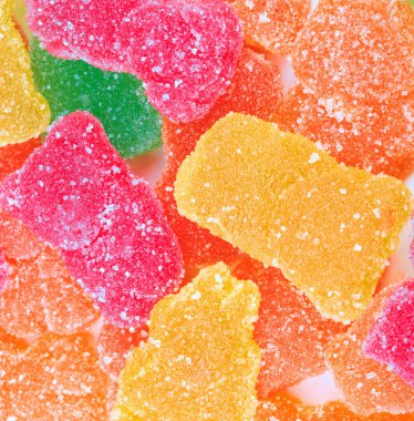 çok renkli meyve jöle