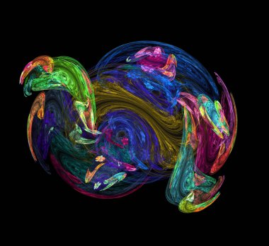 Dijital fraktal resimlerinden birinin resmi