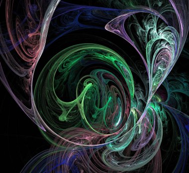 Dijital fraktal resimlerinden birinin resmi