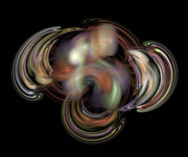 Siyah arkaplanda dijital fraktal