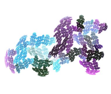 Beyaz arkaplanda dijital fraktal