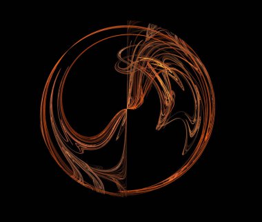 Siyah arkaplanda dijital fraktal