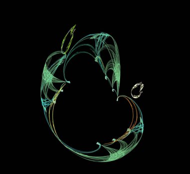 Dijital fraktal resimlerinden birinin resmi