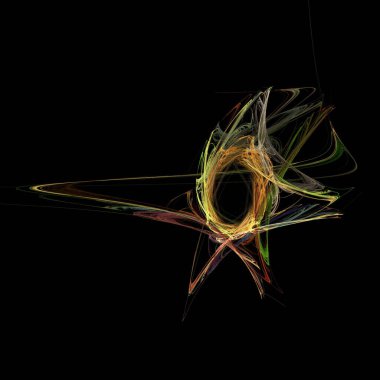 Siyah arkaplanda dijital fraktal