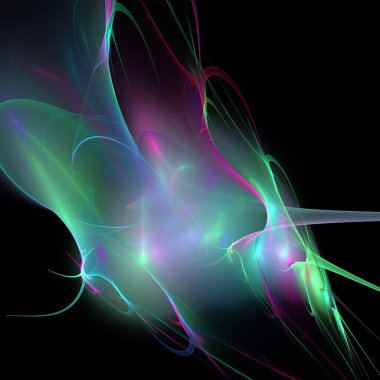 Siyah arkaplanda dijital fraktal