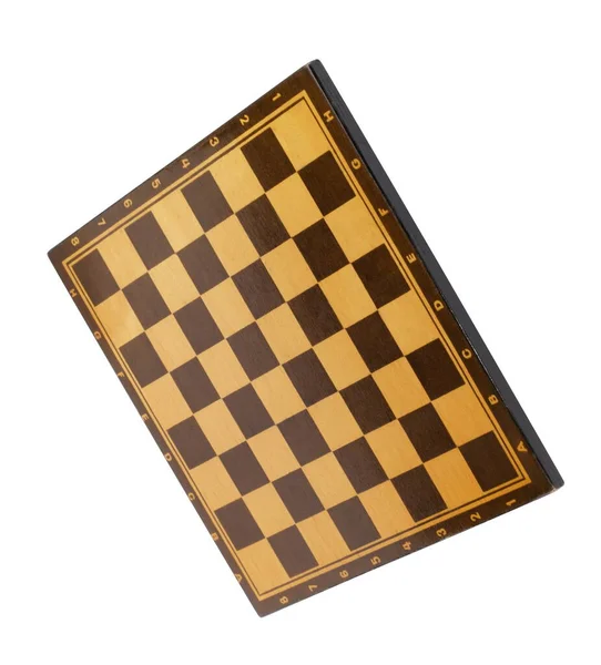 木製の空のチェス盤は隔離された — ストック写真