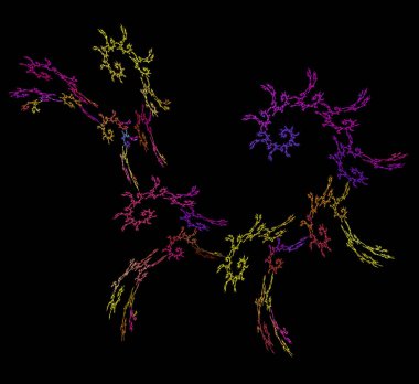 Dijital fraktal resimlerinden birinin resmi