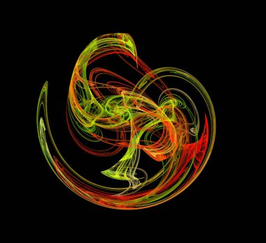 Dijital fraktal resimlerinden birinin resmi