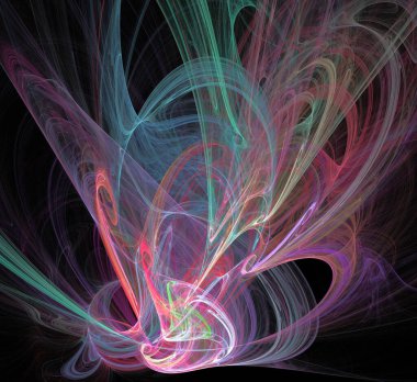 Dijital fraktal resimlerinden birinin resmi