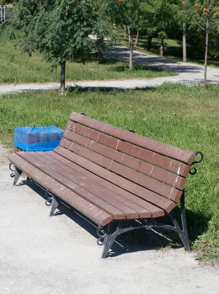 Bench Park Dry Sunny Summer Day — Stock Photo, Image