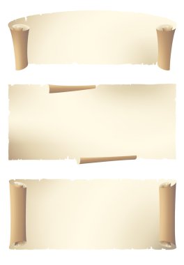 Old paper scroll banner , vector set eps10 clipart