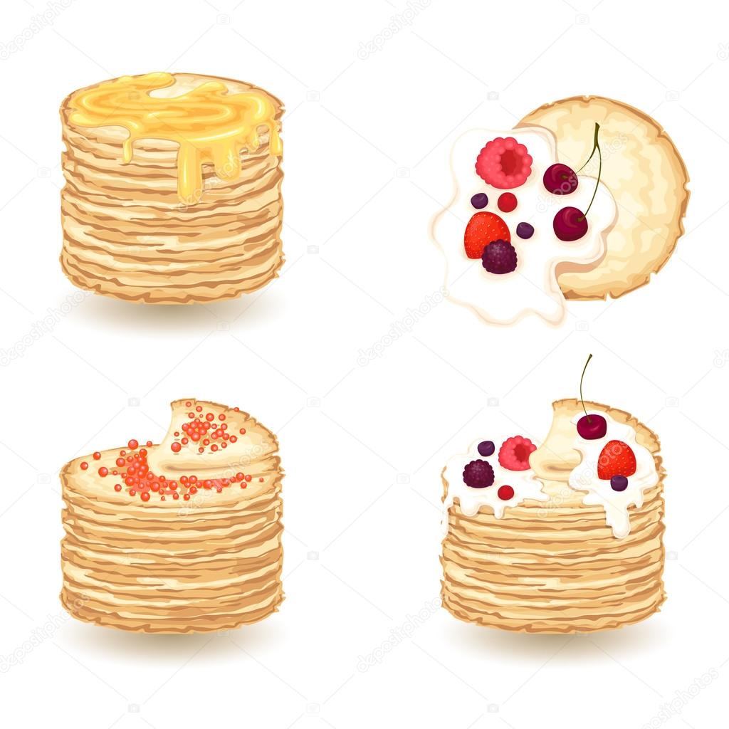vector set of pancake ,maslenitsa