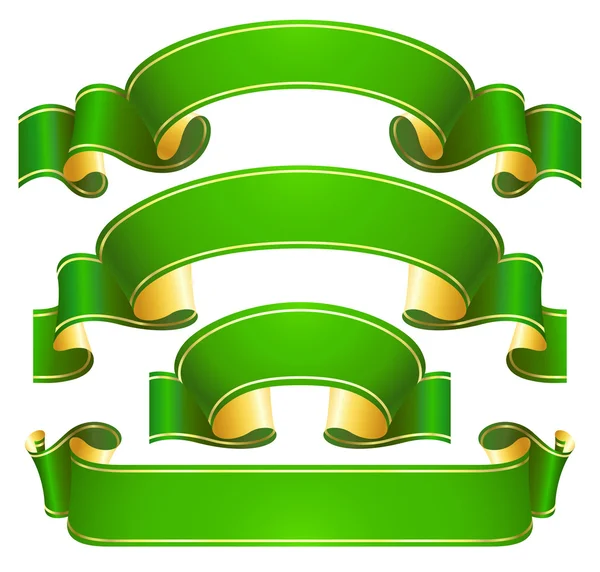 Yeşil şerit afiş, vektör set