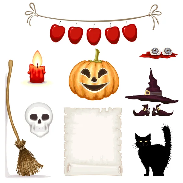 Clipart de Halloween, conjunto de vectores — Archivo Imágenes Vectoriales