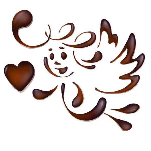 Anjo de chocolate, vetor — Vetor de Stock