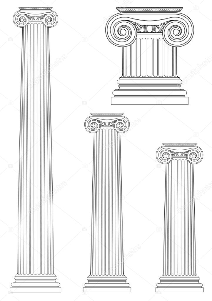 Set of ionic column