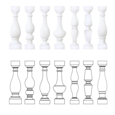 Set of baluster clipart