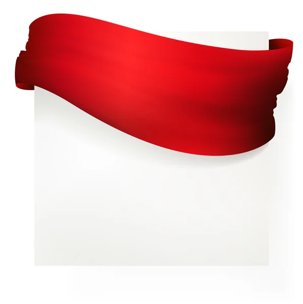 Banner de fita vermelha, desenho vetorial — Vetor de Stock