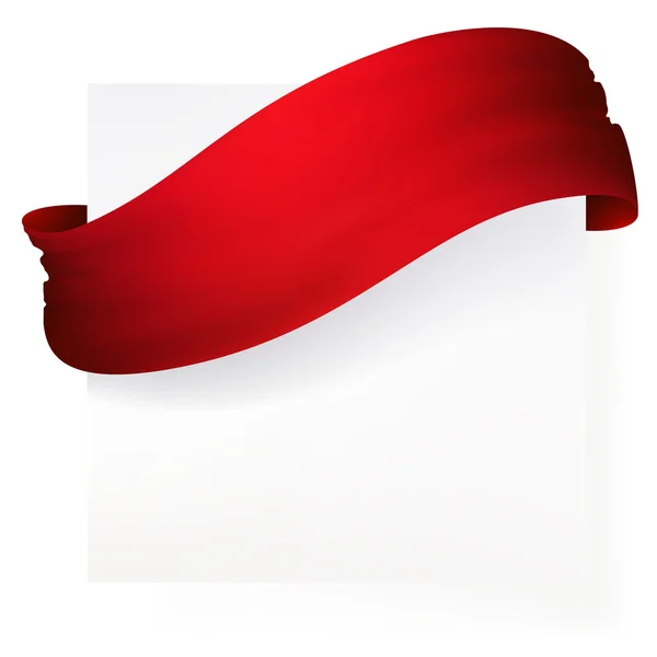 Banner de fita vermelha, desenho vetorial — Vetor de Stock