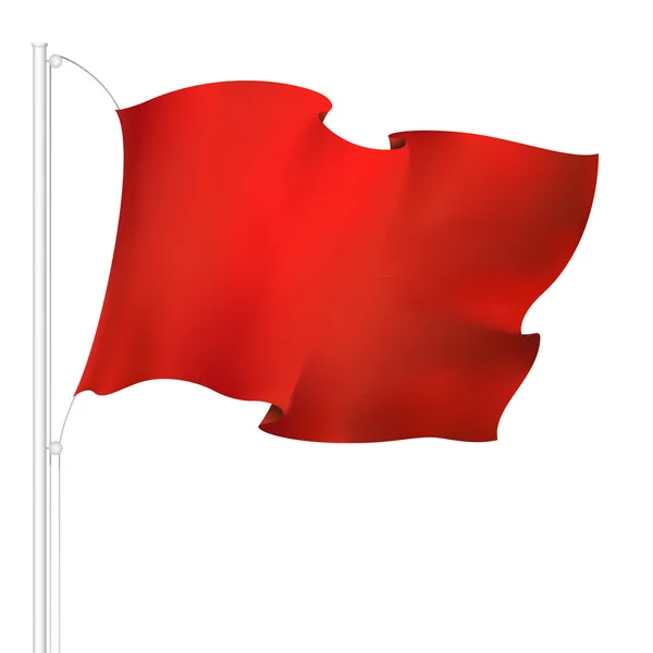Bandiera rossa sventola — Vettoriale Stock