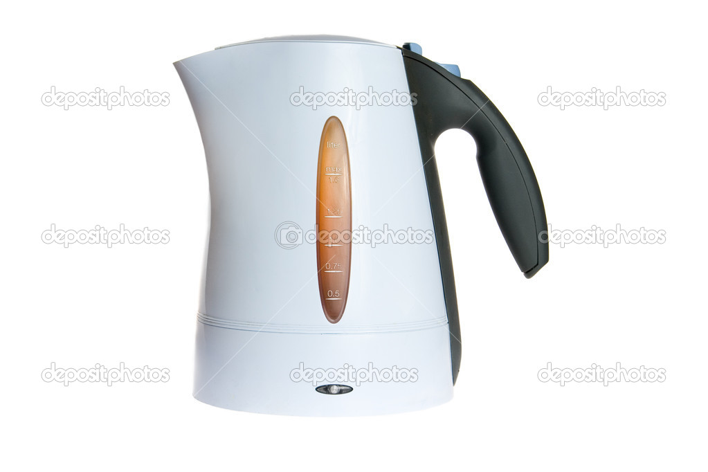 Modern kettle, isolated with clipping path