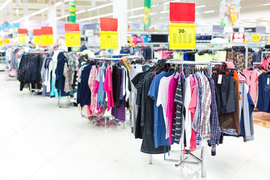 Clothes sale in a supermarket