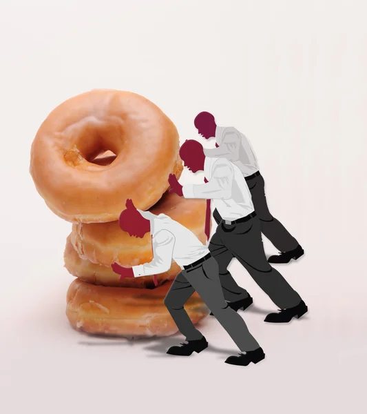 Donuts bastırıyor. — Stok fotoğraf