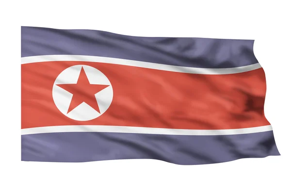 Vlag van Noord-korea. — Stockfoto