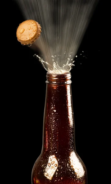 Beer Bottle Popping. — Stock Photo, Image