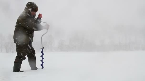 Kış balıkçılık — Stok video