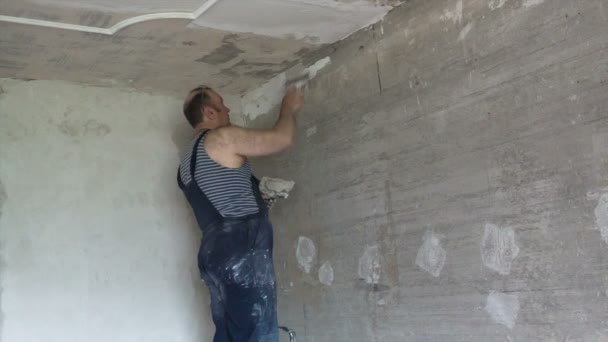 Штукатурні стіни — стокове відео