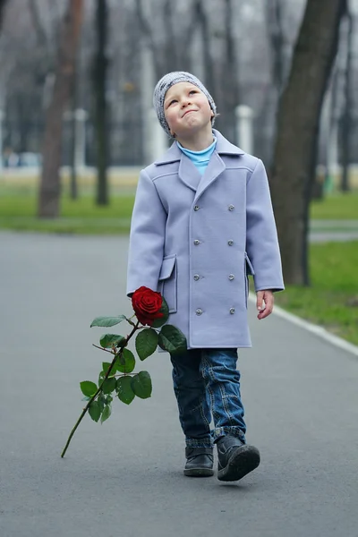 Küçük çocuk parkta yürüyüş — Stok fotoğraf