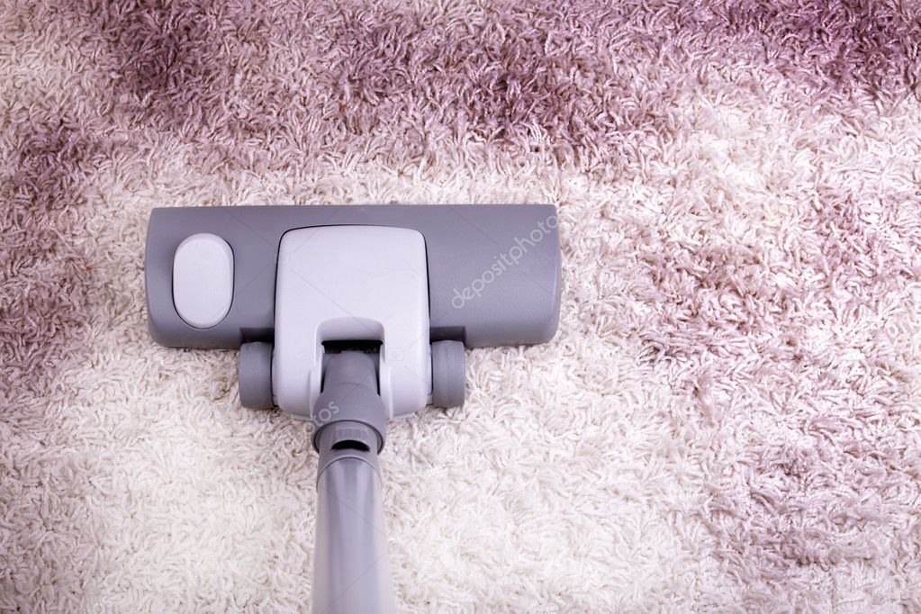 Vacuuming very dirty white carpet