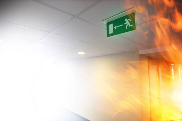 fire and emergency exit in a city building 