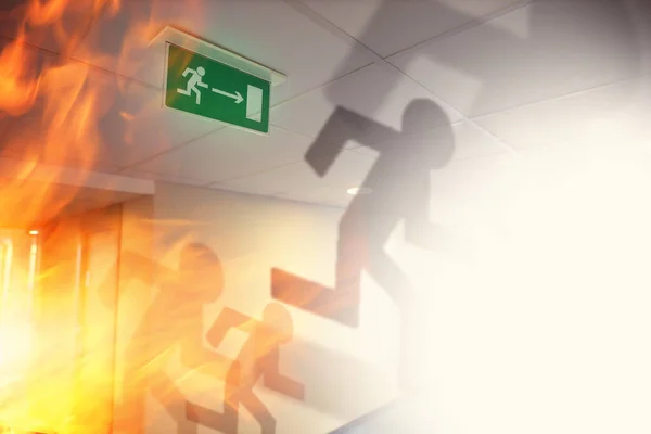 Emergency Exit Abstraction Fire Workplace — Stock Photo, Image