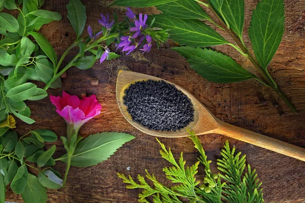 Aromatic Healthy Tasty Black Cumin Kitchen — Stock Photo, Image
