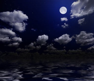 Ayla gece gökyüzü