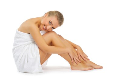 havlu ile genç kız