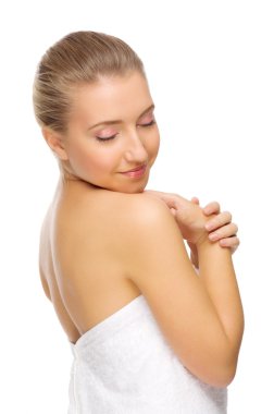 izole genç gülümseyen kız