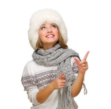 genç gülümseyen kız yukarı dönük