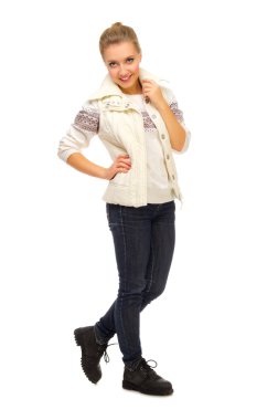 izole genç gülümseyen kız