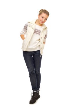 izole genç gülümseyen kız