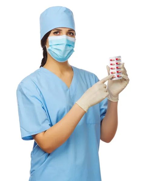 Young doctor with pills — Stock Photo, Image