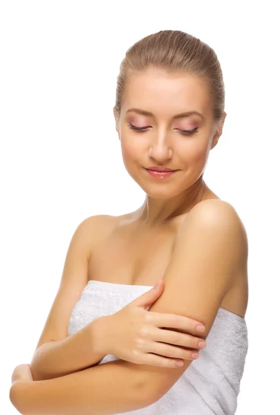 Jeune fille en bonne santé isolé — Photo