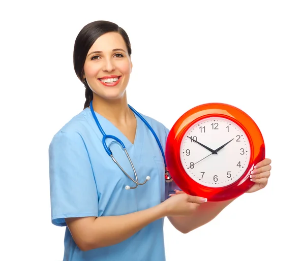 Giovane medico con orologio — Foto Stock