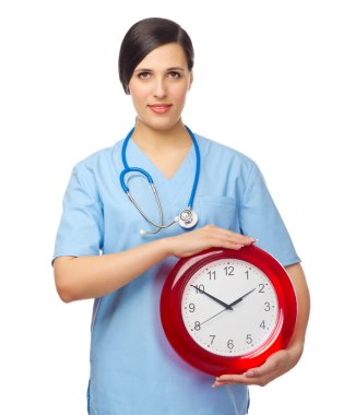 genç bir doktor ile masa saati