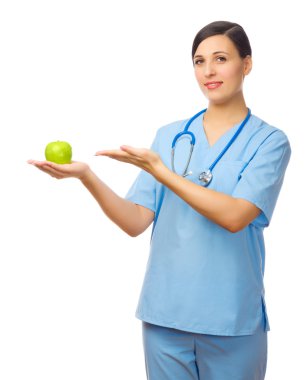 Doktor ile yeşil elma