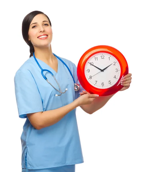 医生与孤立的时钟 — Stockfoto
