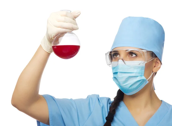 Chemist with test tube — Stock Photo, Image